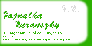 hajnalka muranszky business card